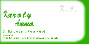 karoly amma business card